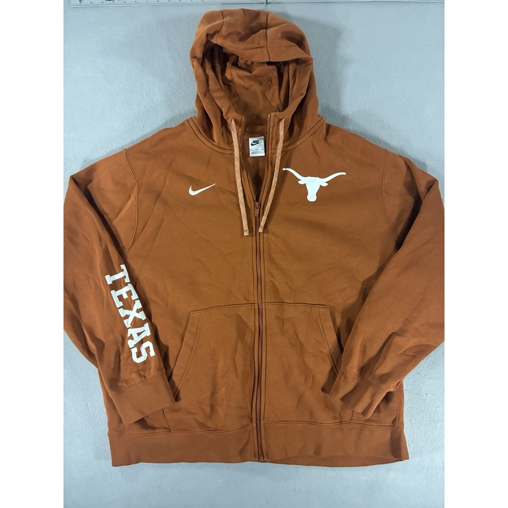 Nike University Of Texas Longhorns Full Zip Hoodie. NWOT. Men's 2XL